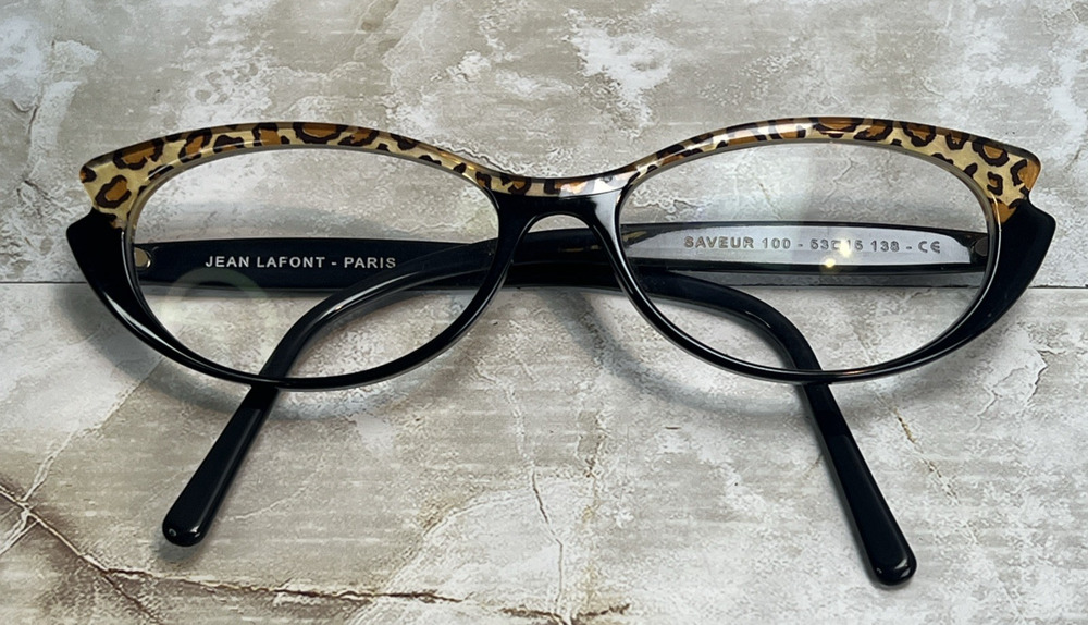 Jean Lafont Paris Saveur 100 Blk/Leopard Eyeglasses FRAMES ONLY 53-15-138